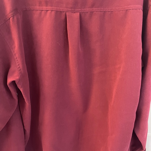 Bruno Long Sleeves Sueded Men’s Shirt - Sz L - Maroon - Picture 6 of 10